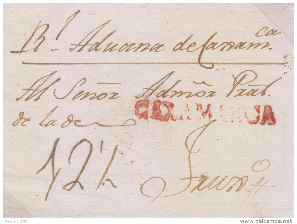 G) 1835-1850 CIRCA  PERU, CAXAMARCA RED CANC., CIRCULATED COLONIAL FRONT LETTER TO LIMA, XF - Peru