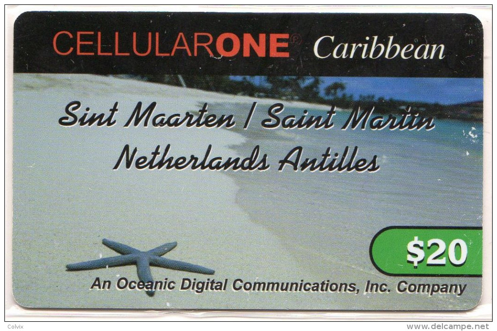 SAINT MARTEEN  CELLULARONE 20 $ étoile De Mer - Antilles (Netherlands)