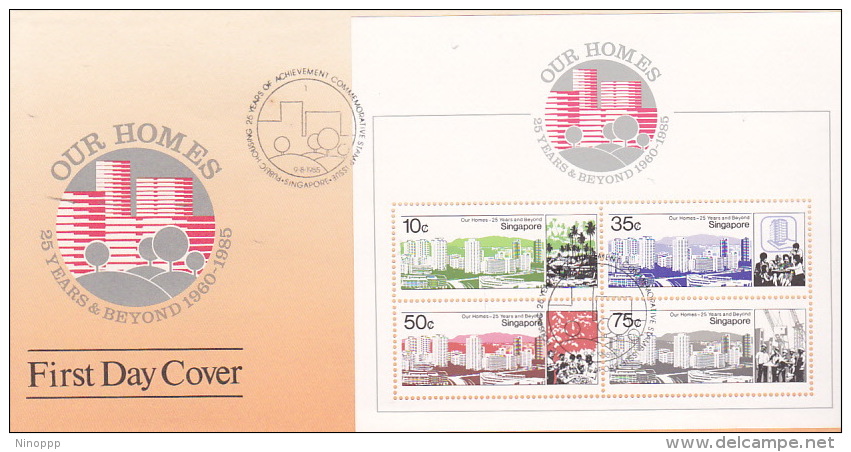 Singapore 1985 Our Homes Mini Sheet  FDC - Singapore (1959-...)