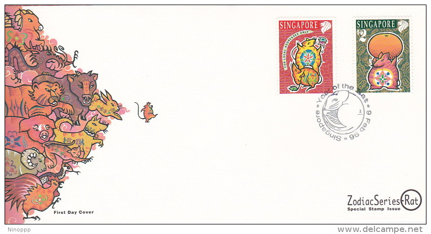 Singapore 1996 Year Of The Rat FDC - Singapore (1959-...)