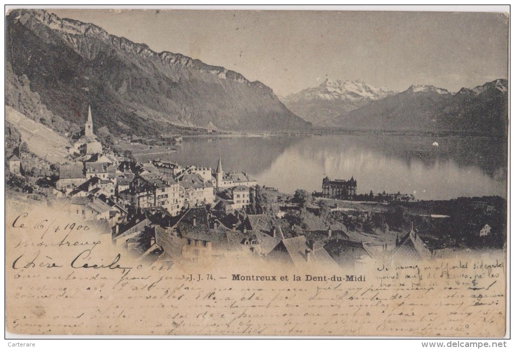 SUISSE,SWITZERLAND,SVIZZERA,SCHWEIZ,HELVETIA,SWISS ,VAUD,MONTREUX,en 1900 - Montreux