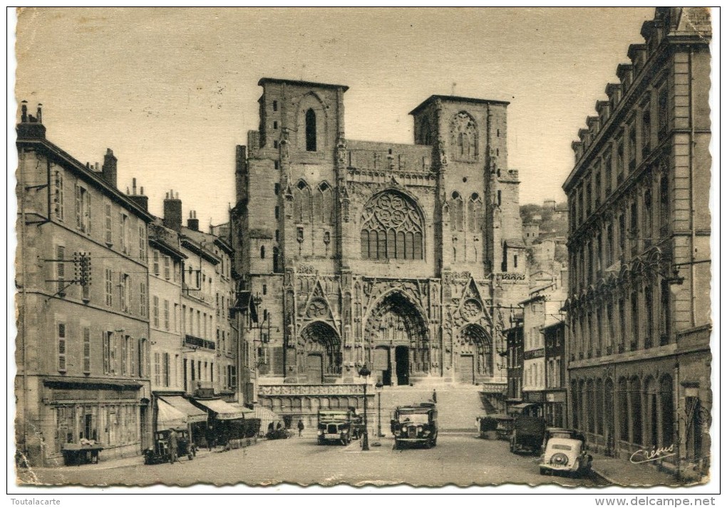 CPSM 38 VIENNE CATHEDRALE SAINT MAURICE 1938 Vieilles Voitures  Grand Format 15 X 10,5 - Vienne