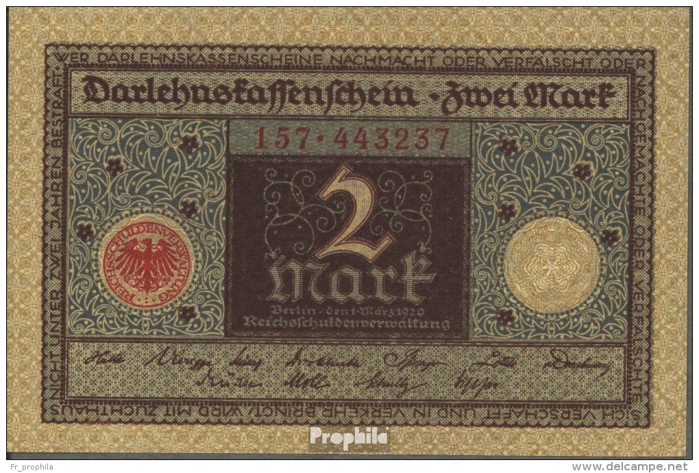 Allemand Empire Rosenbg: 65a, Couleur D'impression Marron, Rouge Sceau Utilisé (III) 1920 2 Mark - 2 Mark