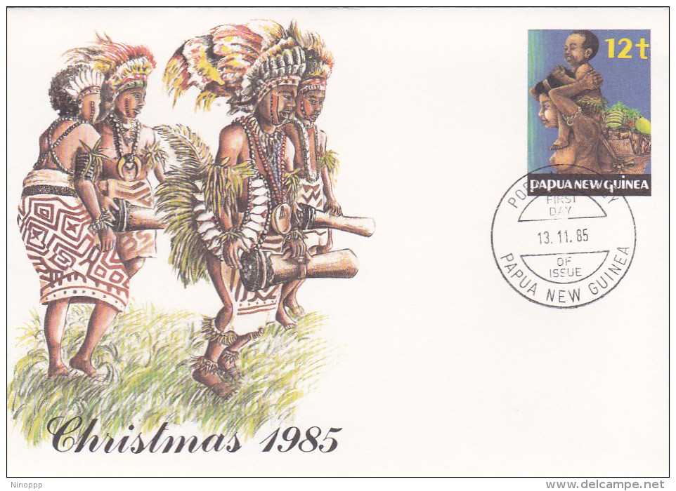 Papua New Guinea 1985 Christmas Prepaid Envelope FDC - Papua New Guinea