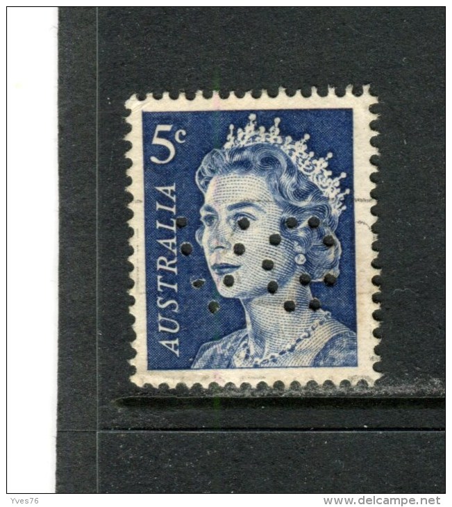 AUSTRALIE - Y&T N° 323A° - Elisabeth II - Perfin - Perforé - Perfins