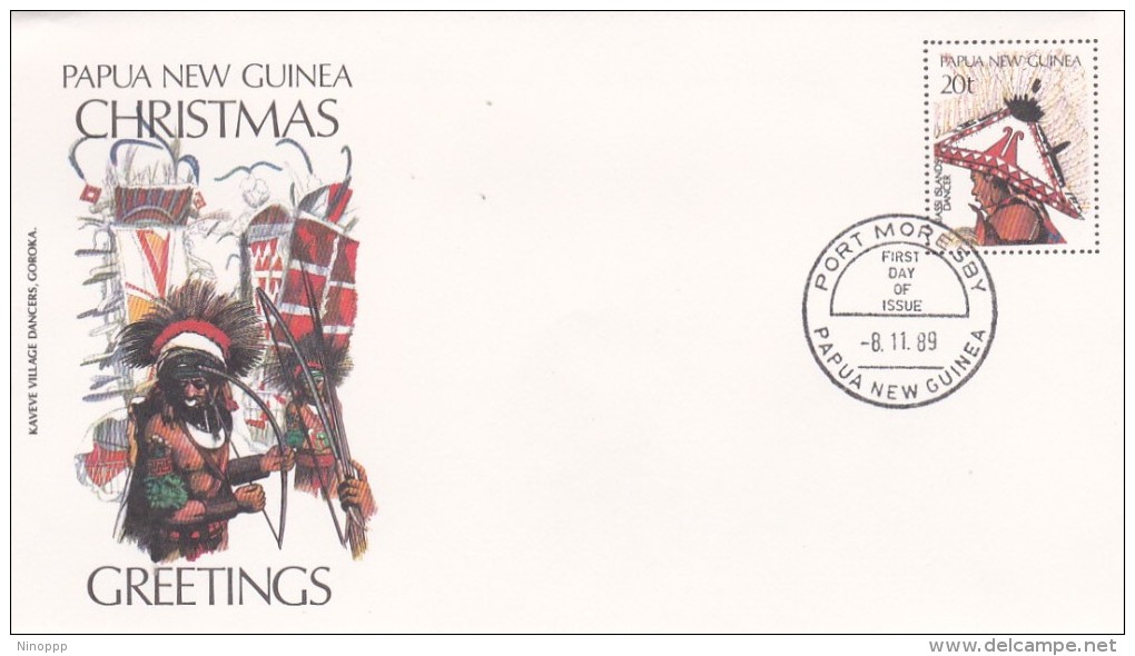 Papua New Guinea 1989 Christmas Pre Stamped Envelope FDC - Papua New Guinea