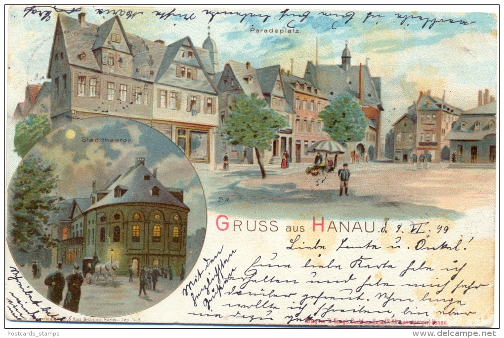 Hanau, Farb-Litho, 1899 - Hanau