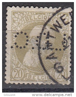 Belgique Léopold II N°75   Perfin Perforé L.D.C. - 1863-09