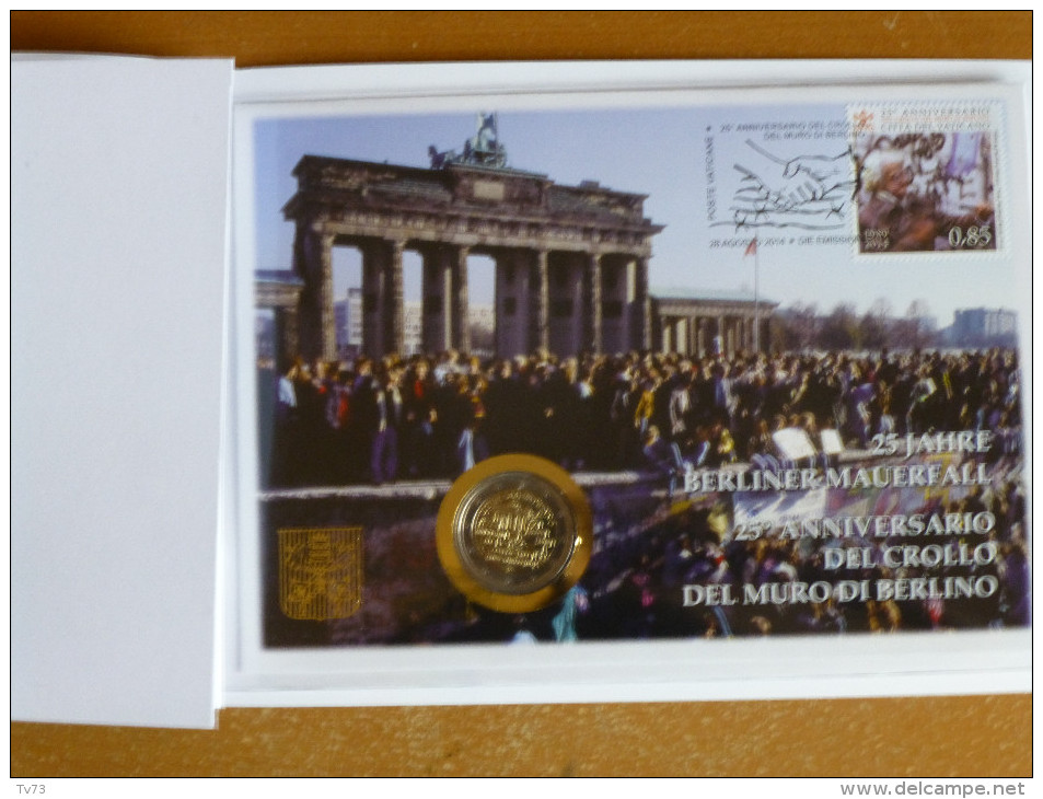 Rare LIVRET 2 EURO BU + TIMBRE VATICAN 2014 25  Anniversaire De La Chute Du Mur De BERLIN - Vatican