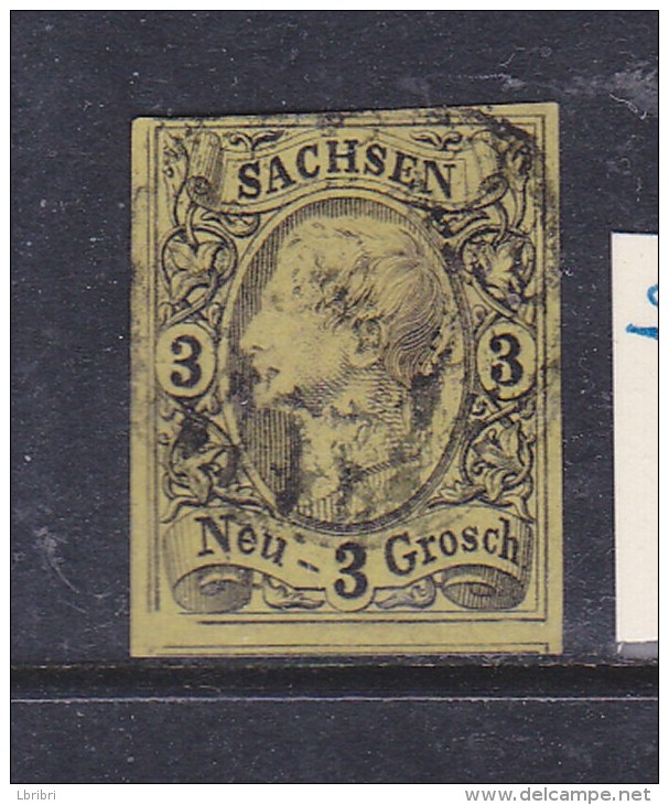 ALLEMAGNE SAXE N° 10 3N JAUNE JEAN 1ER   OBL - Saxony