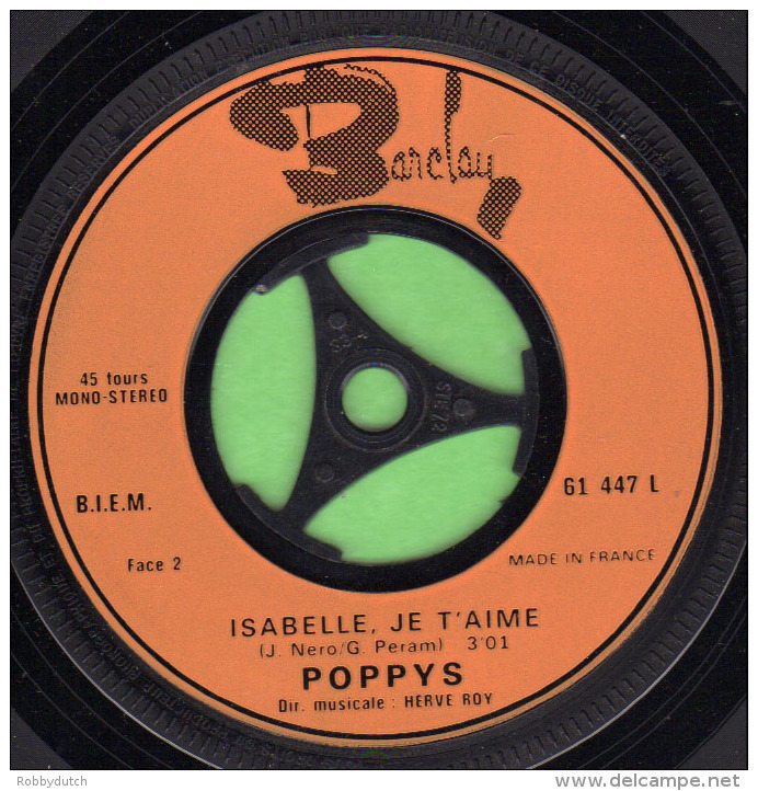 * 7" *  POPPYS - HALLELUIA MAMAN / ISABELLE JE T'AIME (France 1976 EX-!!!) - Andere - Franstalig