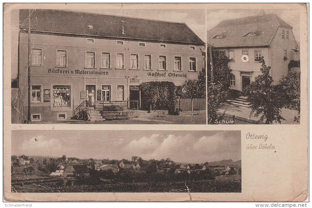 AK Bäckerei Gasthof Ottewig Schule Bei Zschaitz Ostrau Döbeln Riesa Lommatzsch Mella Mochau Stauchitz Seerhausen - Lommatzsch