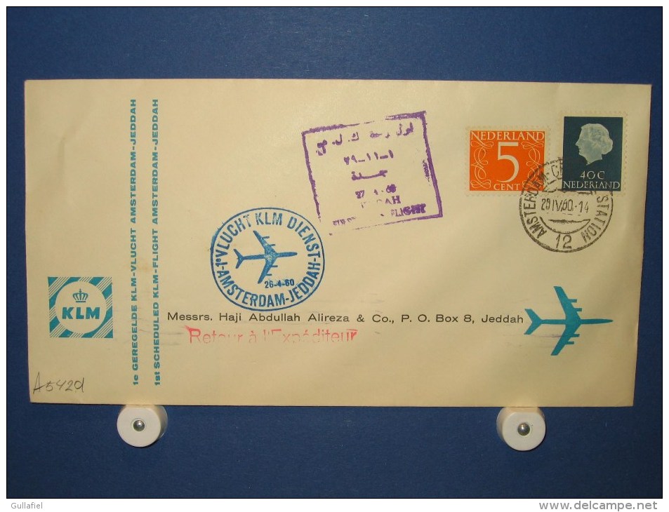 FFC First Flight 164 Amsterdam - Jeddah Saudi Arabië 1960 - A542a (nr.Cat DVH) - Saoedi-Arabië