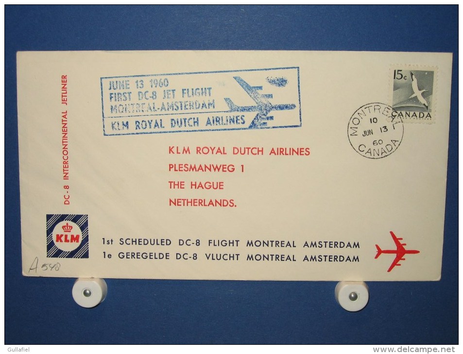 FFC First Flight 174 Montreal Canada - Amsterdam 1960 - A548 (nr.Cat DVH) - Erst- U. Sonderflugbriefe