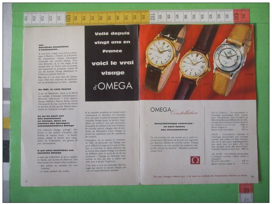 97 ) Publicite :  Montre  :  Omega  Geneve    ; Verso   :   6 Scans - Werbung