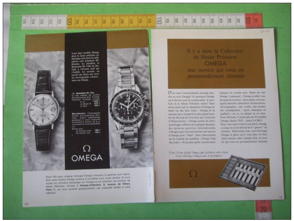 103) Publicite :  Montre  :  Omega  Geneve    ; Verso   :   4 Scans - Werbung