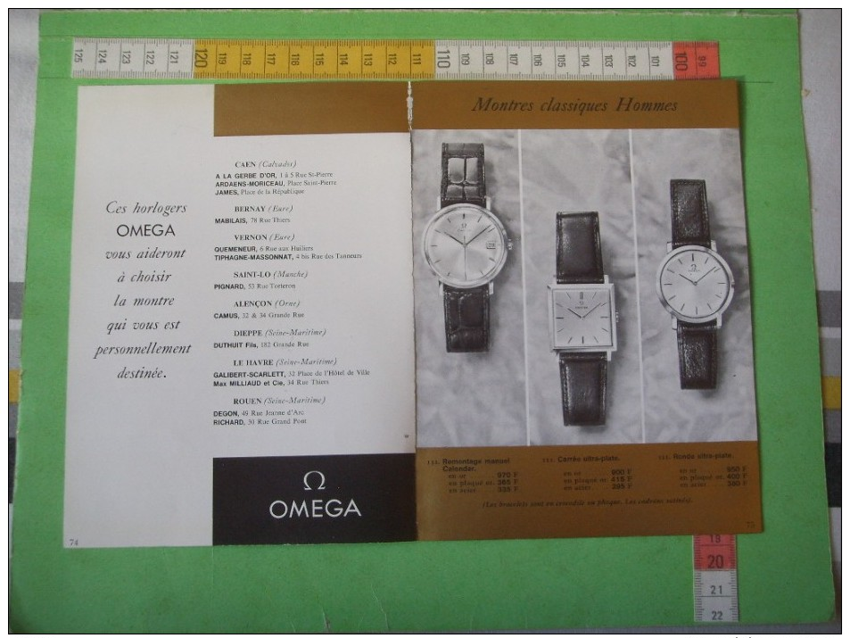 103) Publicite :  Montre  :  Omega  Geneve    ; Verso   :   4 Scans - Werbung