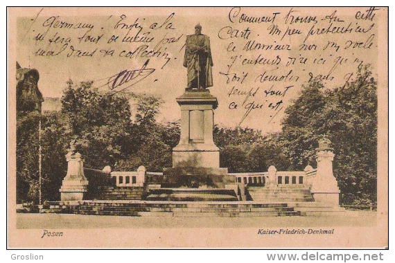 POSEN (POZNAN) 9  KAISER FRIEDRICH DENKMAL  1919 - Pologne