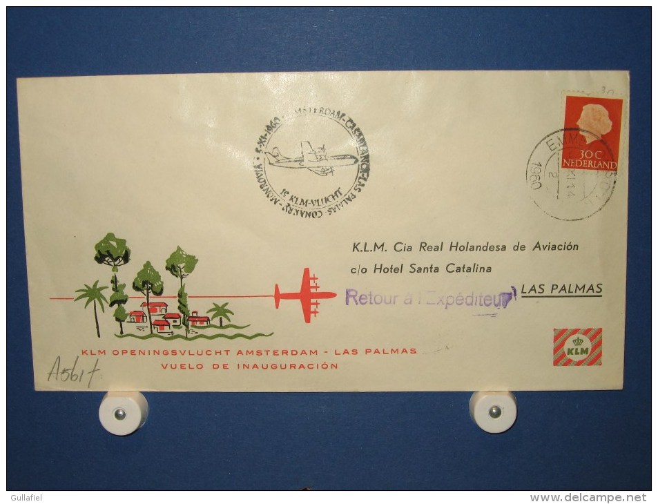 FFC First Flight 187 Amsterdam - Las Palmas 1960 - A561e (nr.Cat DVH) - Africa (Varia)