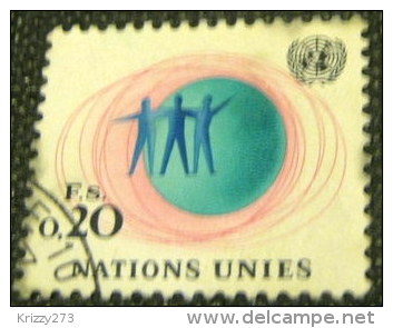 United Nations Geneva 1969 Globe And Figures 0.20fs - Used - Oblitérés