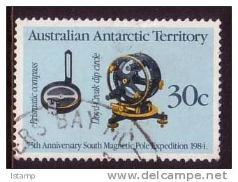 1984 - Australian Antarctic Territory 75th Anniversary Expedition To South Pole 30c BLUE Stamp FU - Usados