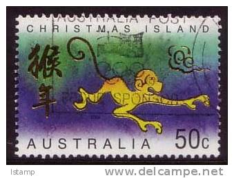 2004 - Christmas Island Year Of The MONKEY 50c Stamp FU - Christmas Island