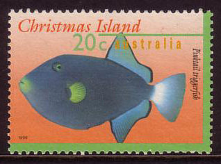 1996 - Christmas Island Marine Life 45c PINKTAIL TRIGGERFISH Stamp FU - Christmaseiland