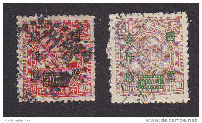 China, Scott #772, 774, Used, Dr. Yat-sen Surcharged, Issued 1947-48 - 1912-1949 Republic