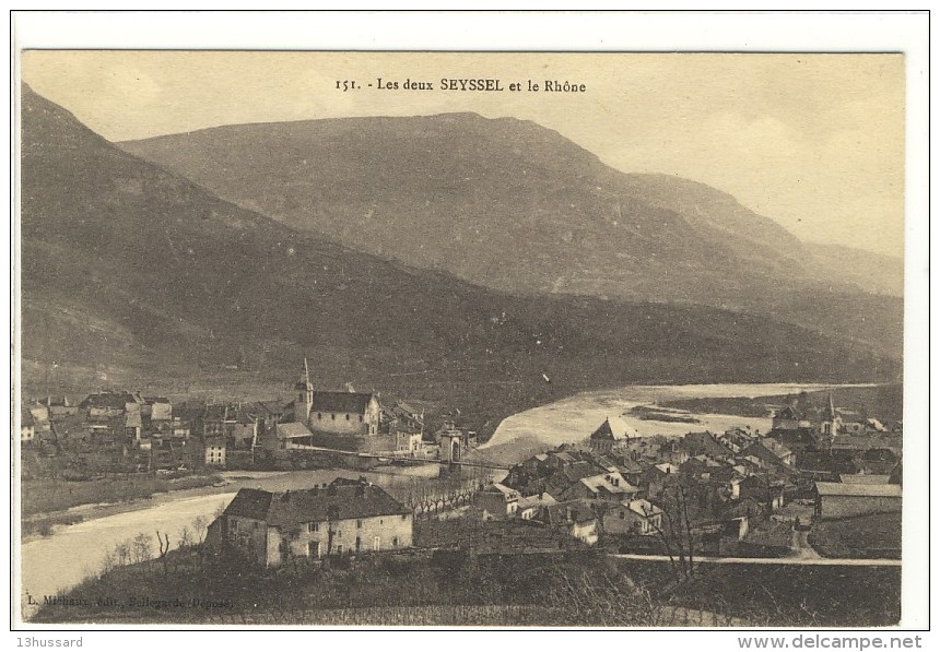 Carte Postale Ancienne Seyssel - Les Deux Seyssel Et Le Rhône - Seyssel