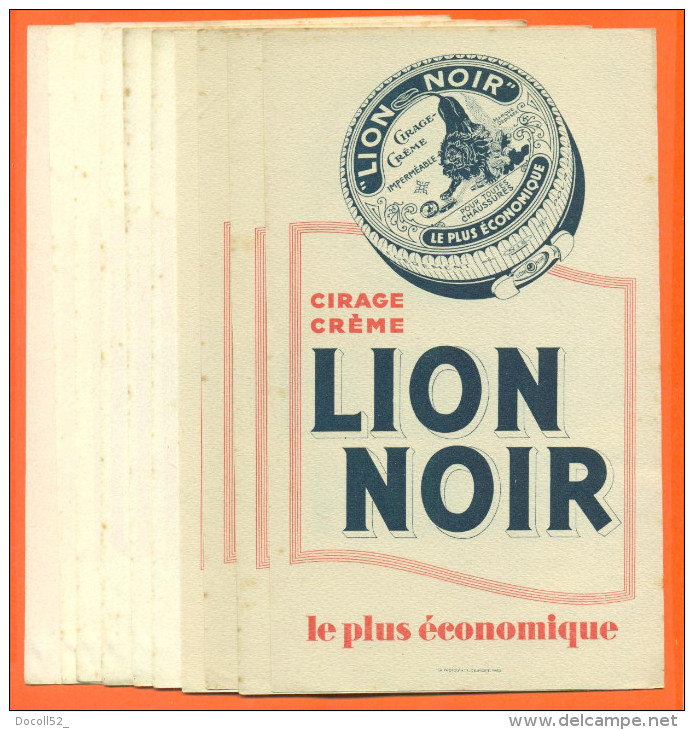 Lot De 10 Buvards  " Cirage Lion Noir  " - Lots & Serien