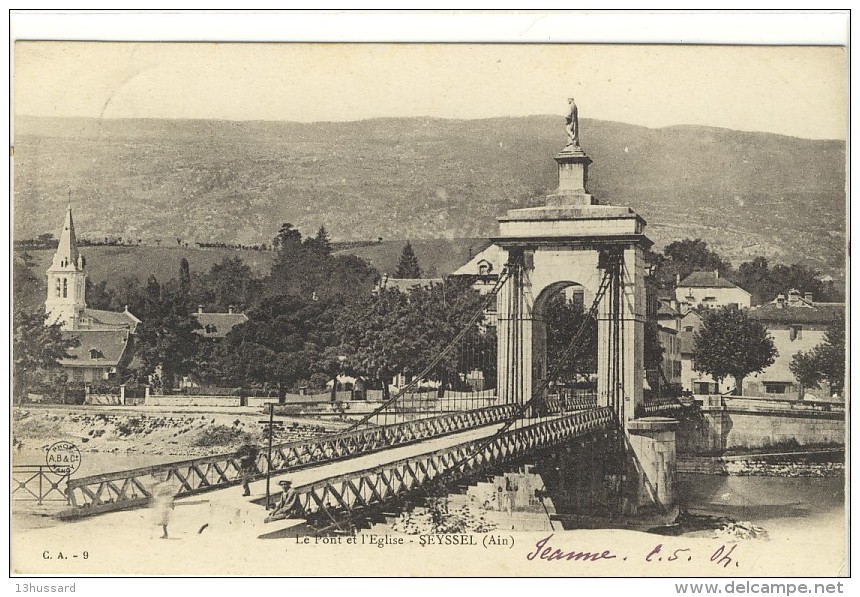 Carte Postale Ancienne Seyssel - Le Pont Et L'Eglise - Seyssel