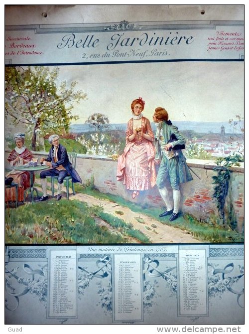 CALENDRIER DE 1903 BELLE JARDINIERE4 TRIMESTRE + SON PRESENTOIR - Grossformat : ...-1900