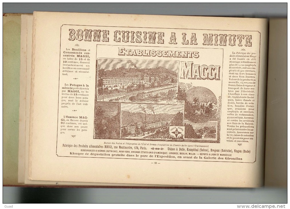 BORDEAUX -  ALBUM  1890 - CHAMBON PHOTOGRAPHE PUB MAGGI LE NIL CHAUSSURES ANDRE DENTIFRICE SOULAC RHUM  ETC - Unclassified