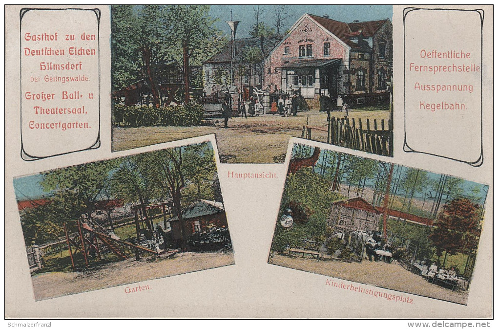 Litho AK Hilmsdorf Gasthof Zu Den Deutschen Eichen Garten Spielplatz Bei Geringswalde Rochlitz Döbeln Geithain Hartha - Hartha