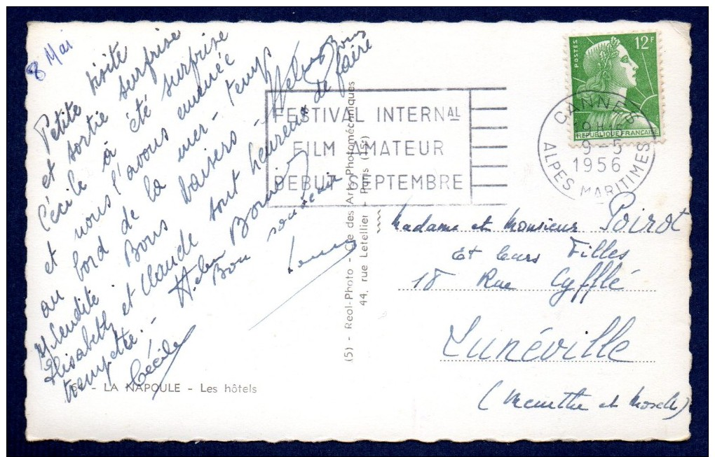 06.La Napoule. Littoral, Remparts Et Hôtel Beau Rivage. 1956 - Autres & Non Classés