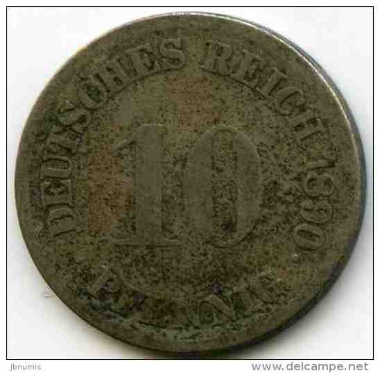 Allemagne Germany 10 Pfennig 1890 F J 13 KM 12 - 10 Pfennig