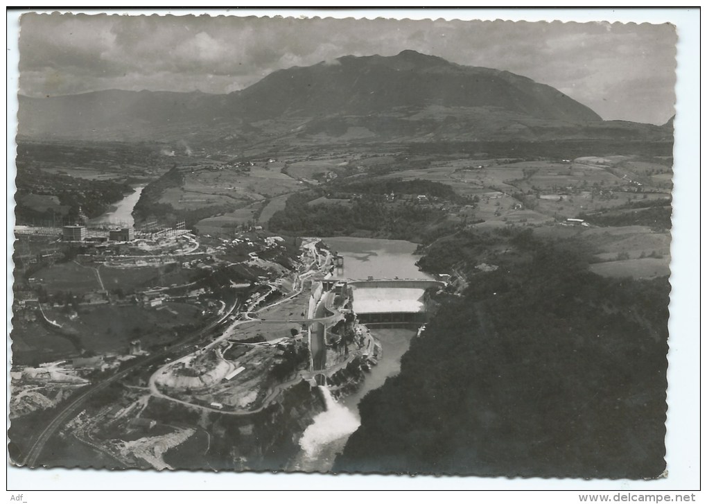 CPSM VUE AERIENNE, BARRAGE DE GENISSIAT, AIN 01 - Génissiat