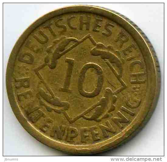 Allemagne Germany 10 Rentenpfennig 1924 E J 309 KM 33 - 10 Rentenpfennig & 10 Reichspfennig