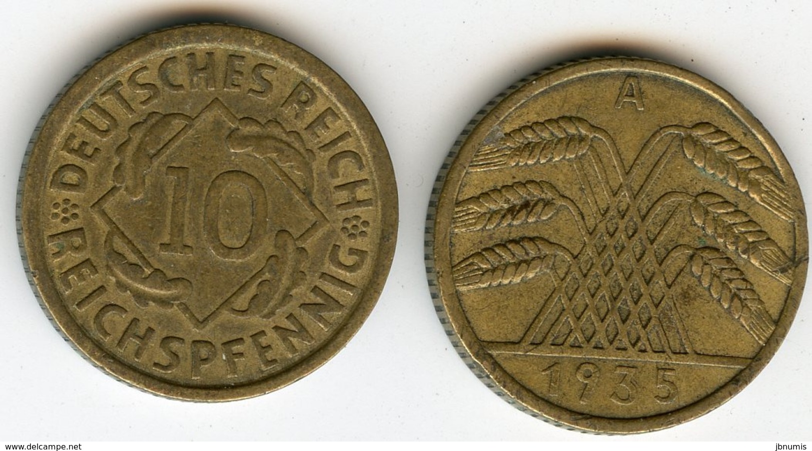 Allemagne Germany 10 Reichspfennig 1935 A J 317 KM 40 - 10 Reichspfennig
