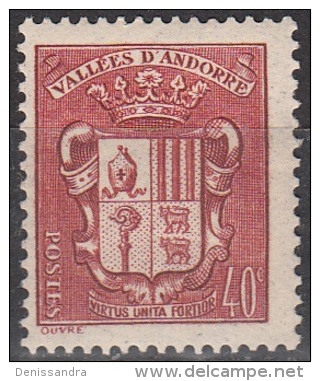 Andorre Français 1942 Michel 84 Neuf * Cote (2008) 1.00 Euro Armoiries Des Vallées - Unused Stamps