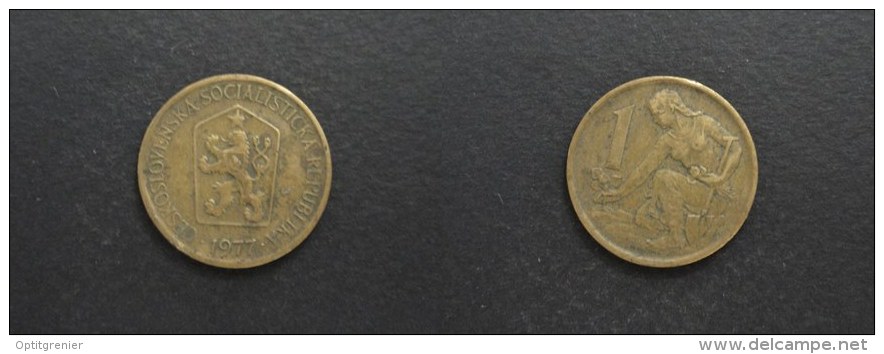 1977 - 1 KORUNA TCHECOSLOVAQUIE CZECHOSLOVAQUIA - Tchécoslovaquie