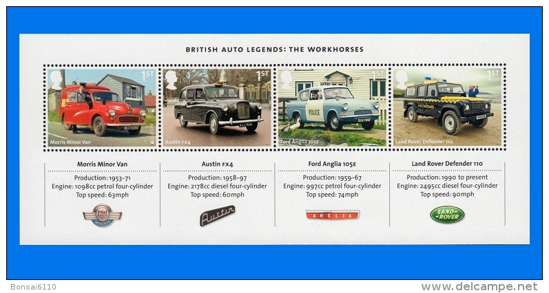 GB 2013-0032, British Auto Legends Workhorses, MNH MS - Blocs-feuillets