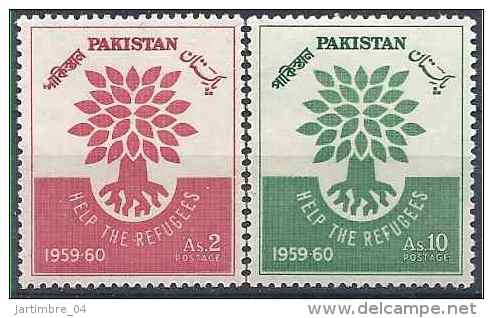 1960 PAKISTAN 113-14** Année Réfugiés - Pakistan