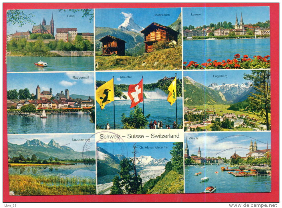 163008 / BASEL , MATTERHORN , LUZERN , RAPPERSWIL , RHEINFALL , ENGELBERG , LAUERZERSEE ZURICH , GR. ALETSCHGLETSCHER Sw - Rapperswil