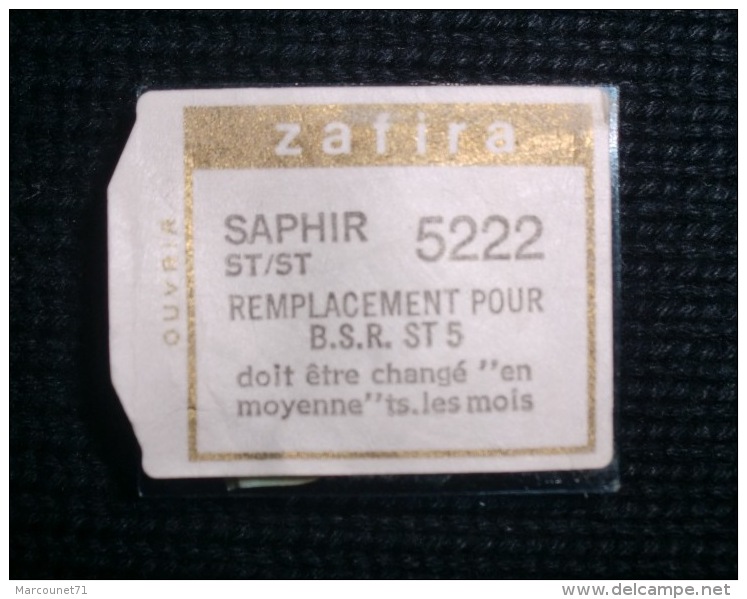 ZAFIRA DIAMANT STEREO REFERENCE 5222 POUR B S R ST 5 TOURNE DISQUE CHAINE HIFI - Accessoires, Pochettes & Cartons