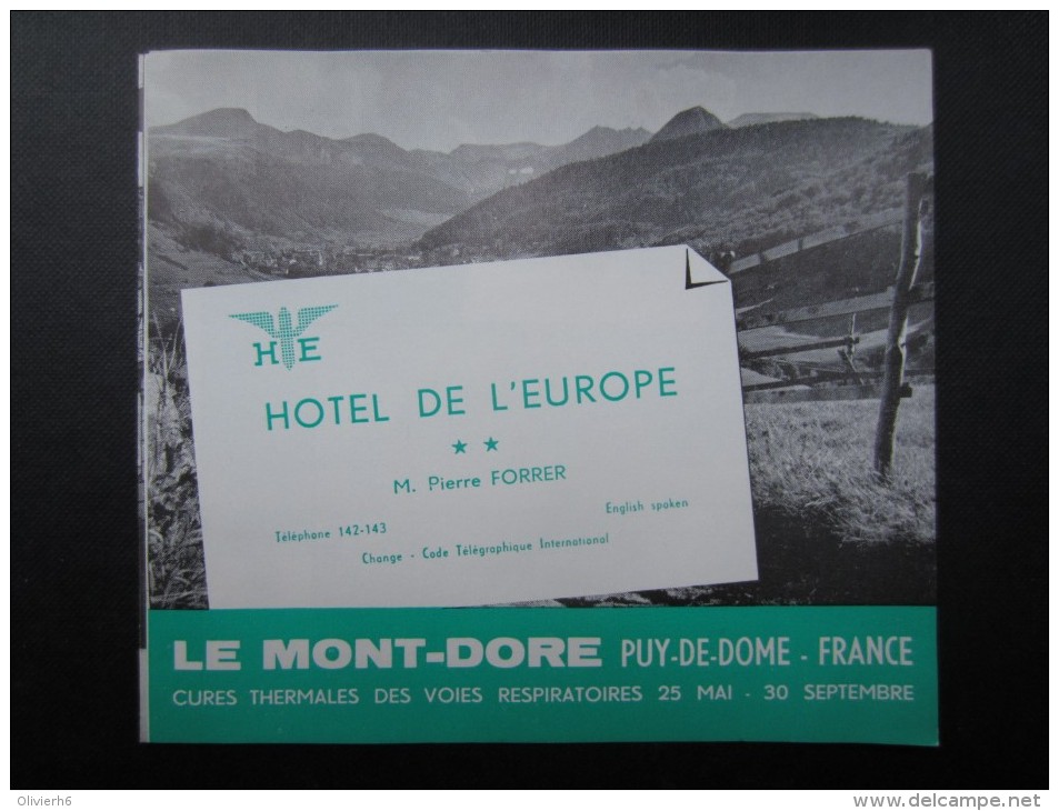 HÔTEL DE L'EUROPE (M1505) LE MONT DORé (4 Vues) Pierre Forrer - Sports & Tourisme