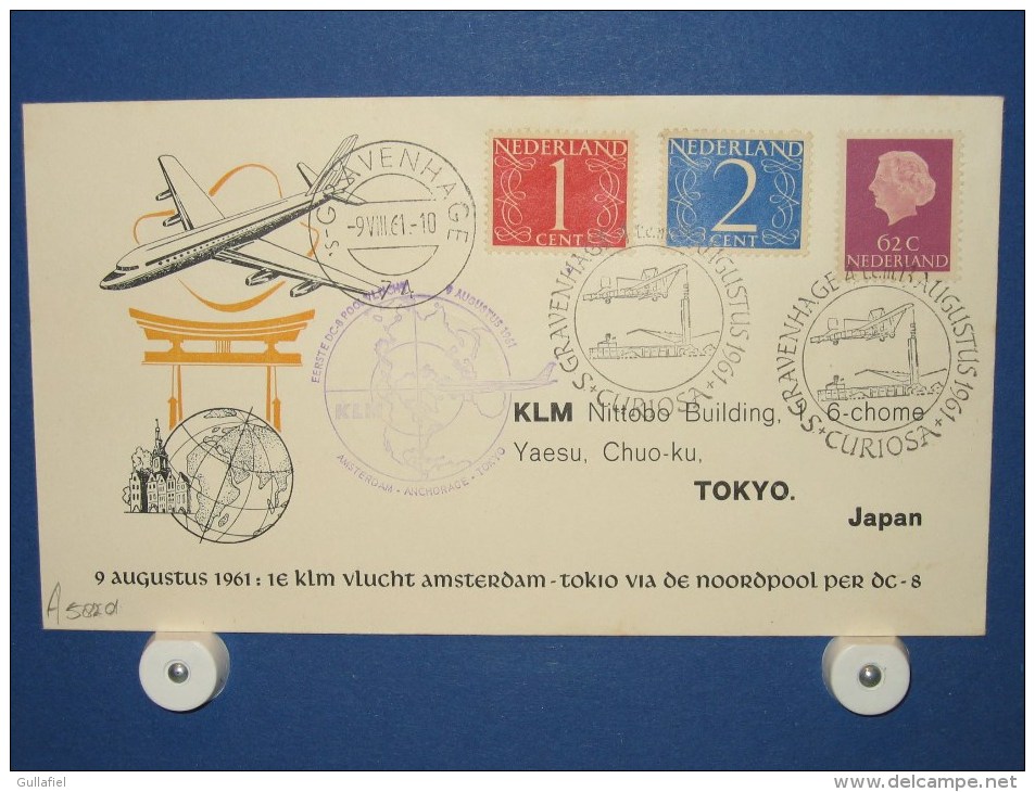 FFC First Flight 203 Amsterdam - Tokyo Japan 1961 - A582a (nr.Cat DVH) - Poste Aérienne