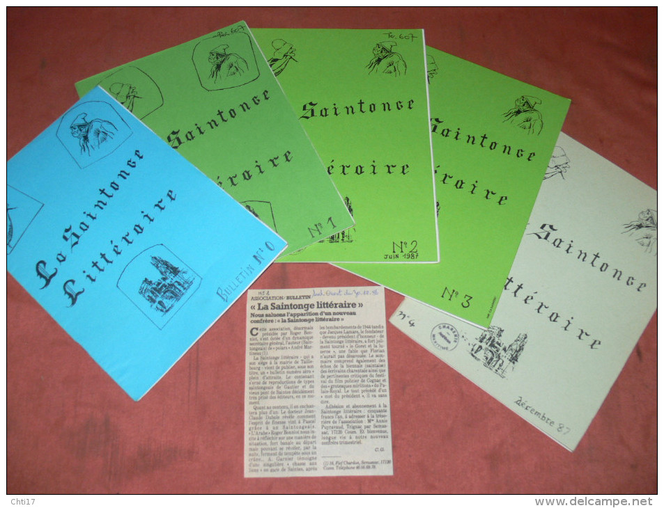 LA SAINTONGE LITTERAIRE / 1987 / 5 BULLETINS /   SAINTES / ROYAN / LA ROCHELLE / ROCHEFORT / PONT L ABBE D ARNOULT - Poitou-Charentes
