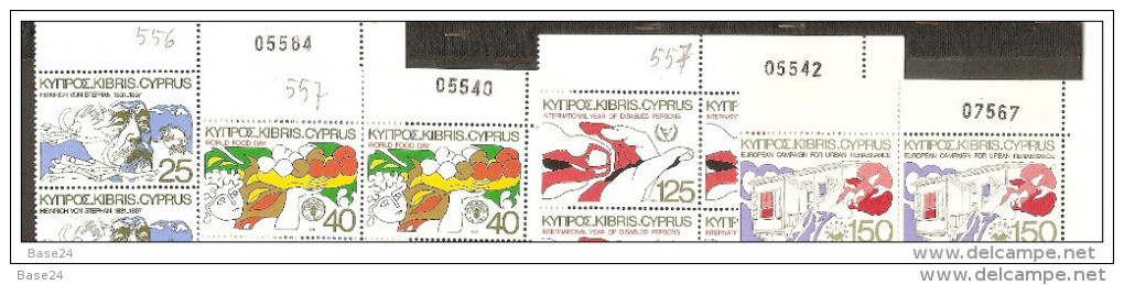 1981 Cipro Cyprus  ANNIVERSARI DIVERSI 10 Serie In Blocco MNH** - Nuovi