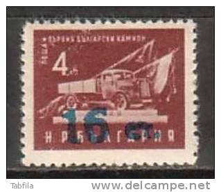 BULGARIA \ BULGARIE - 1955 - Timbre De 1951 - Camion Avec Surcharge : " 16 &#1089;&#1090;." - Gross Such. - 1v** - Unused Stamps